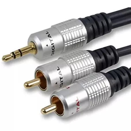Cable Audio Jack 3.5mm vers 2 x RCA 0.75M Qualité Pro