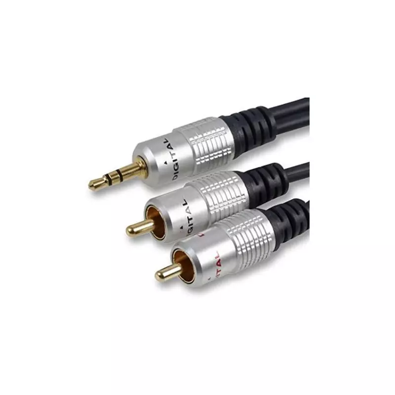 Cable Audio Jack 3.5mm vers 2 x RCA 10M Qualité Pro