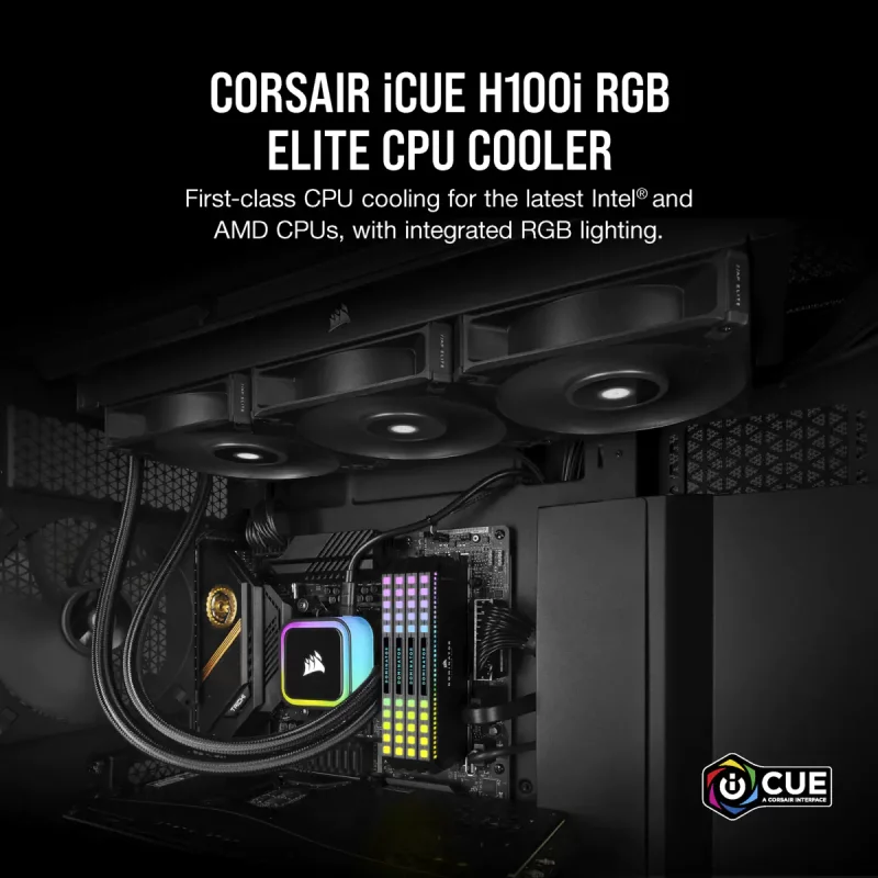 Kit Watercooling AIO Corsair iCue H100i Elite RGB - 240mm (Noir) pour  professionnel, 1fotrade Grossiste informatique