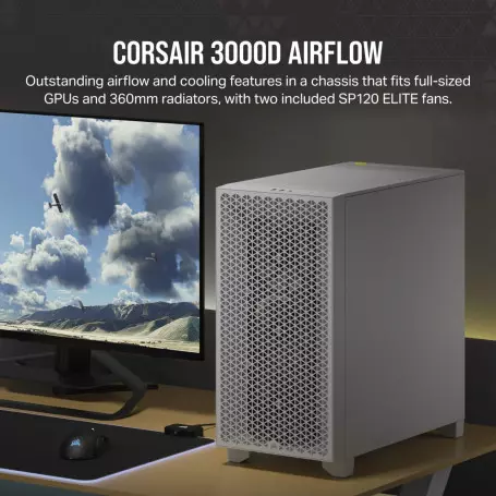 Corsair iCUE 5000D RGB Airflow - Blanc - Boîtier PC Corsair sur