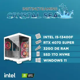 PC Gamer Crystal Sea Mini i5-13400F 32Go 1To RTX 4070 SUPER 12Go W11