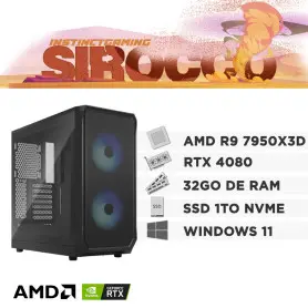 PC Gamer SIROCCO R9-7950X3D 32Go 2To RTX 4080 16Go W11Pro