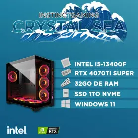 PC Gamer Crystal Sea i5-13400F 32Go 1To RTX 4070 Ti SUPER 16Go W11