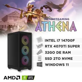 PC Gamer Athéna i7-14700F 32Go 2To RTX 4070 Ti SUPER 16Go Windows 11