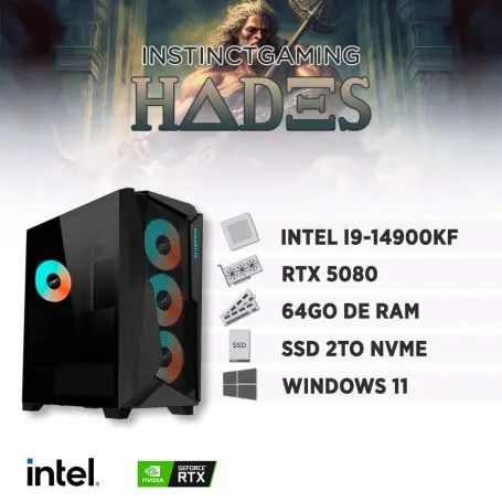 PC Gamer HADES i9-14900KF 64Go 2To RTX 5080 16Go Windows 11 Pro