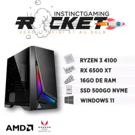 PC Gamer ROCKET R3-4100 16Go 500Go RX 6500 XT 4Go Windows 11