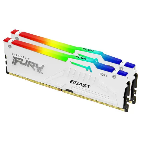 DDR5 Kingston FURY Beast RGB Kit 32Go 2x16Go 5600Mhz CL36 Blanc