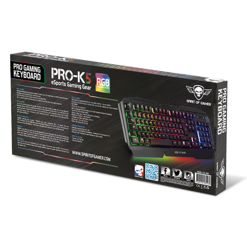 Clavier Spirit Of Gamer Pro K Pro Gaming Keyboard Usb